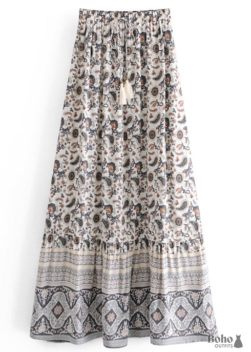 Boho Skirts in Black Lisia in Midnight For Women